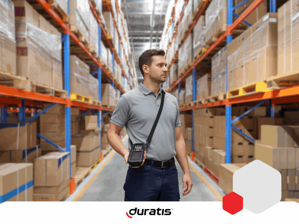 warehouseman - effective work with carrying cases